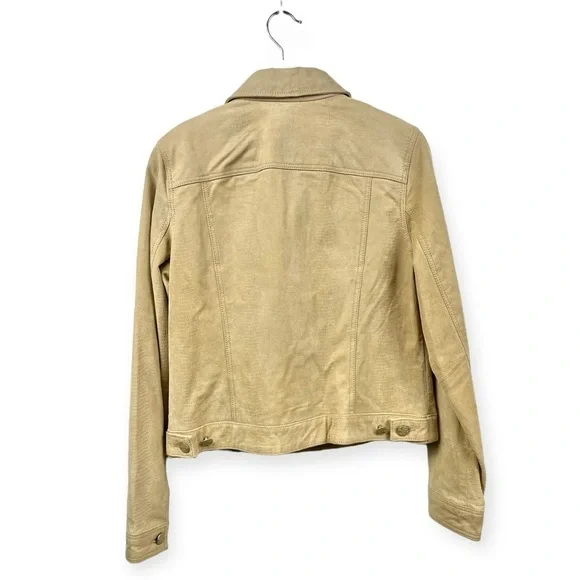 Blink Tan Lizard Print Genuine Leather Trucker Jacket Size M - Picture 3 of 7